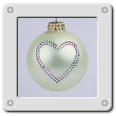 Wedding Heart Ornament on White Pearl