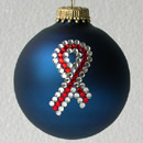Navy Patriotic Ribbon Ornament