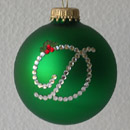 Green Standard Monogram Christmas Holly Ornament