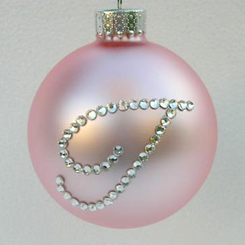 Powder Pink Standard Monogram Ornament