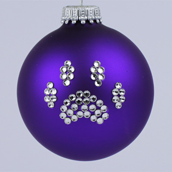 Purple Paw Print Ornament