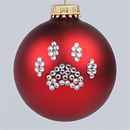 Red Paw Print Ornament