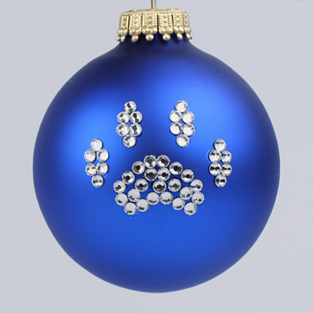 Royal Blue Paw Print Ornament